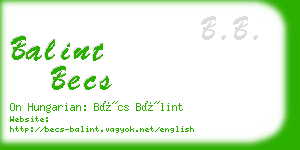 balint becs business card